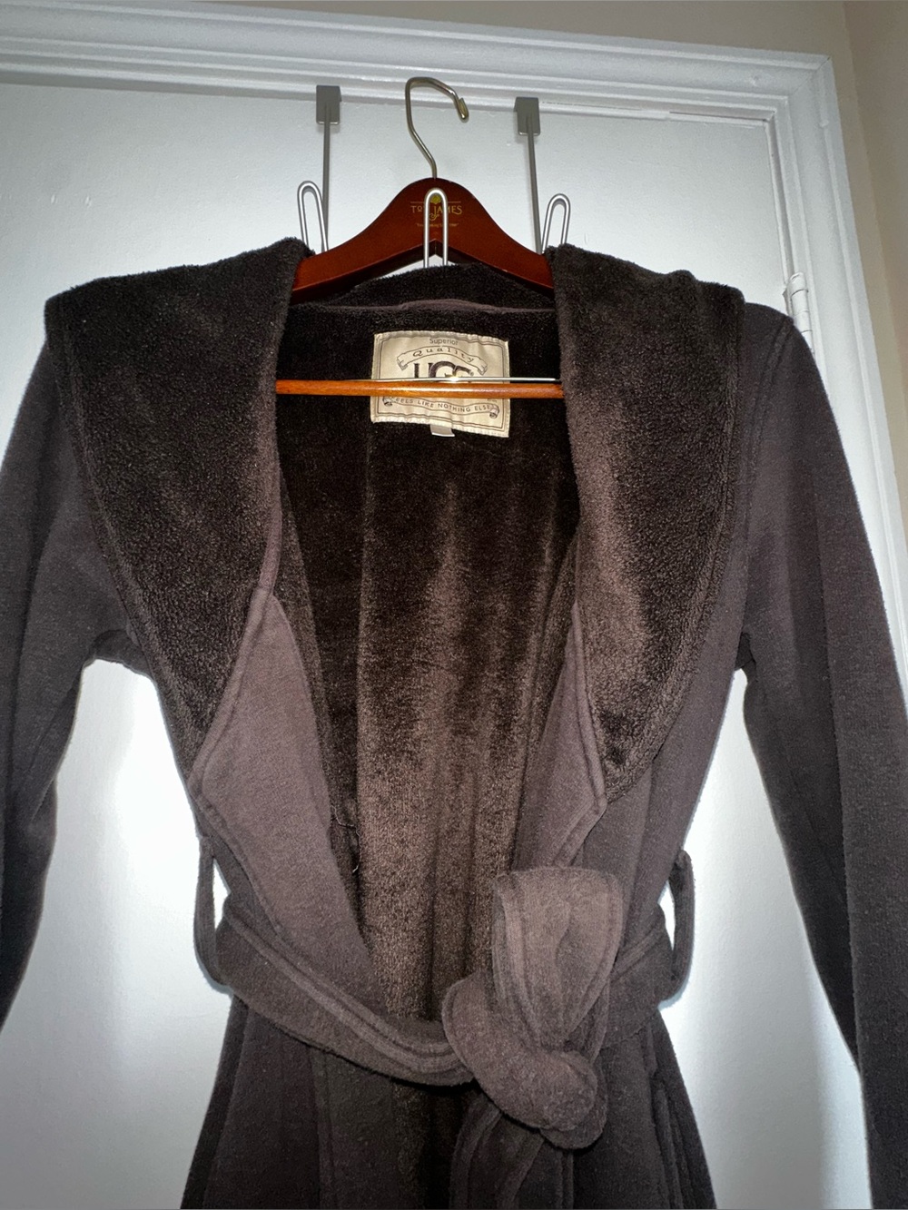 UGG Women's Dark Brown Long Belted Robe Coat